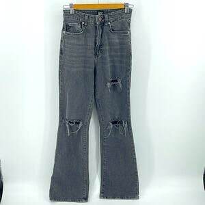 UO BDG Stretch High Rise Flare distressed vintage wash denim jeans sz 27
